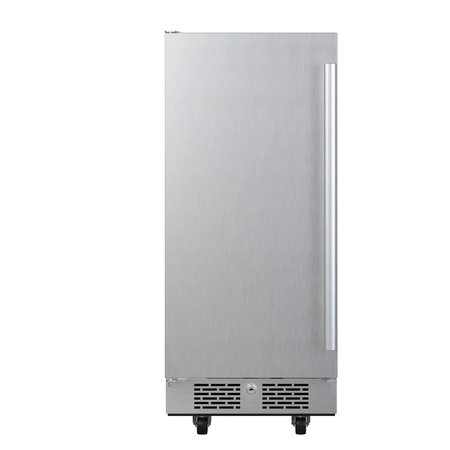 AVALLON 15 Inch Wide 33 Cu Ft Outdoor Compact Refrigerator with LED Lighting and Left Swing Door AFR152SSODLH
